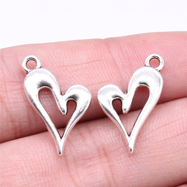 Wholesale 150pcs/bag 20x13mm Hollow Heart Charms For DIY Jewelry